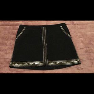 Madewell Black and gold stitching/ sequin skirt